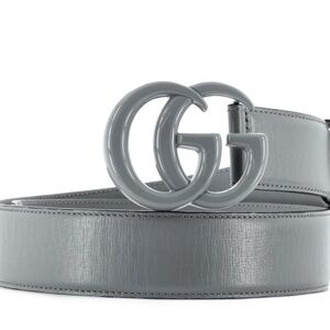 Gucci Women's Belt in Elegant Gray with GG Logo